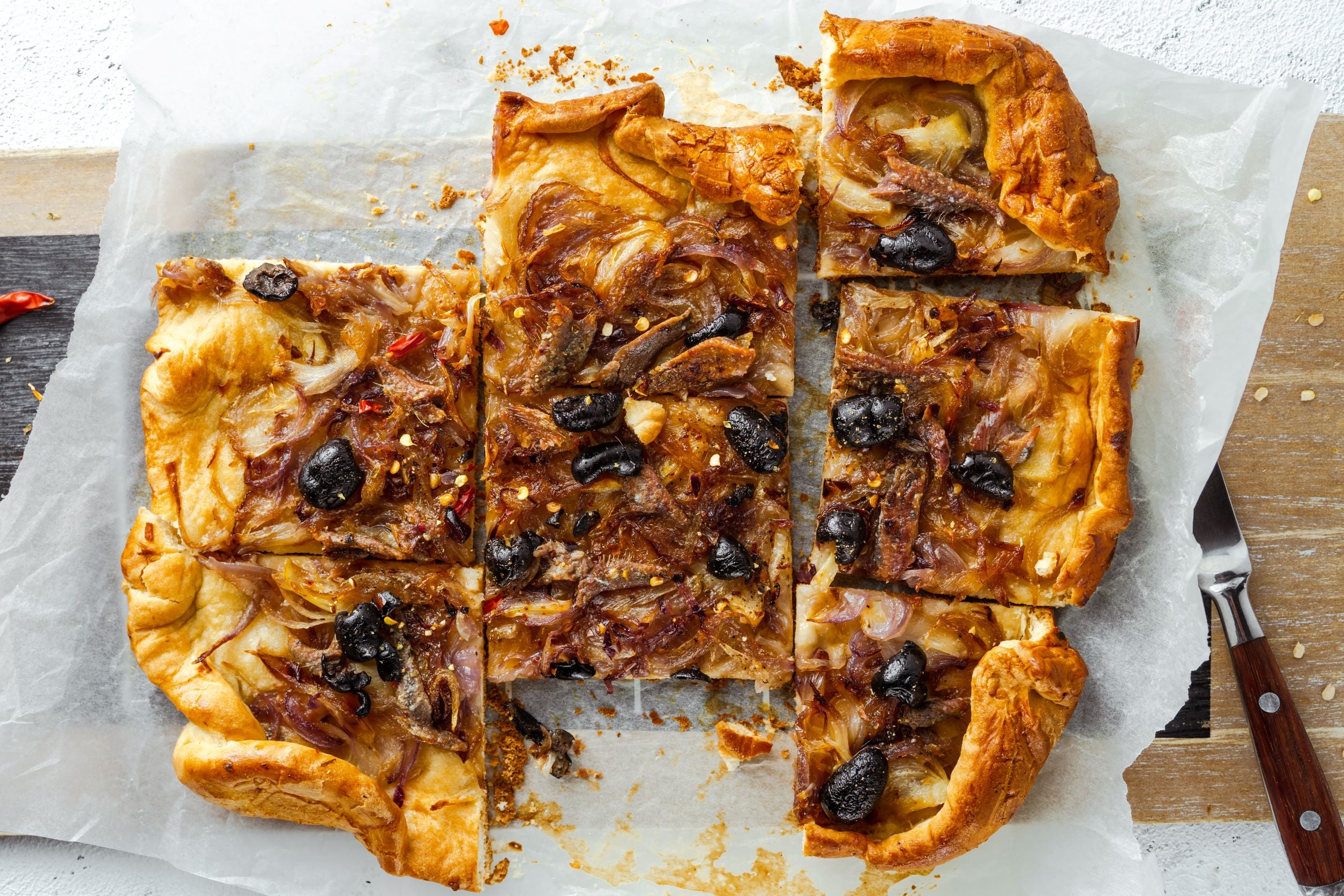 Onion, Anchovy and Olive Tart Tinmonger