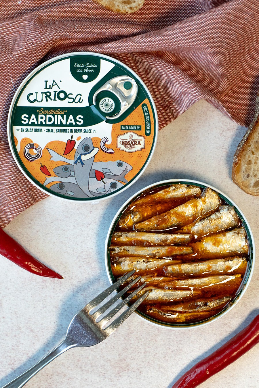 La Curiosa Small Sardines in Brava Sauce (112g)