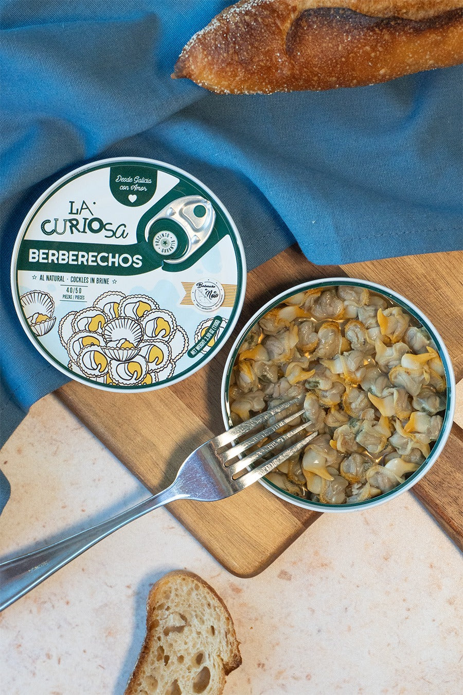 La Curiosa Galician Cockles in Natural Brine (40/50 Pieces)