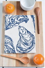 Load image into Gallery viewer, Oyster Tea Towel in Navy Blue - Organic Cotton - Sea Shell