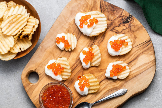 Smoked Salmon Caviar and Ruffle Chips