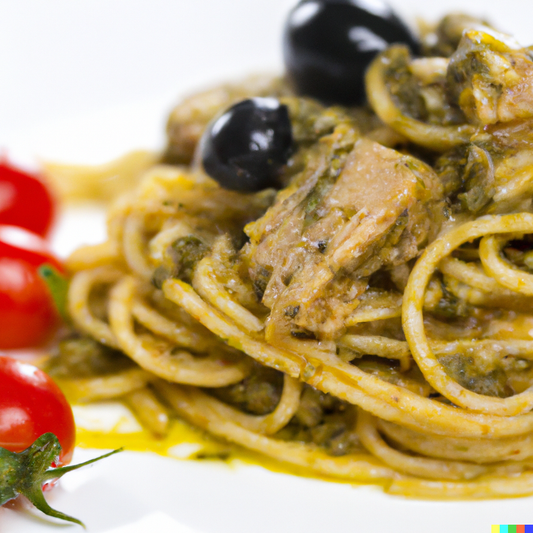 Tuna Belly Pesto Pasta