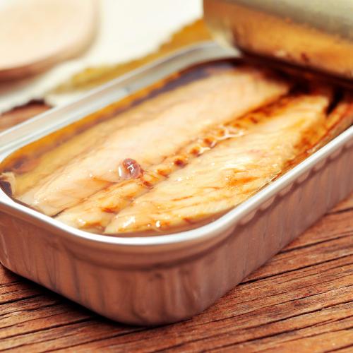 Can of tinned mackerel by Conservas Cambados