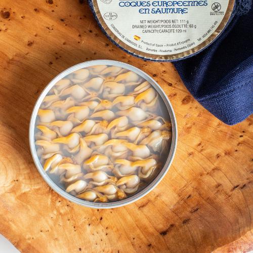 Image of  open canned cockles in brine
