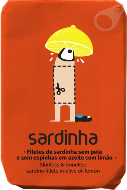 Sardinha Skinless and boneless sardine fillets with lemon