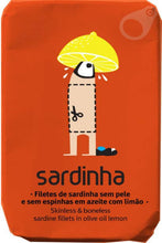 Load image into Gallery viewer, Sardinha Skinless and boneless sardine fillets with lemon
