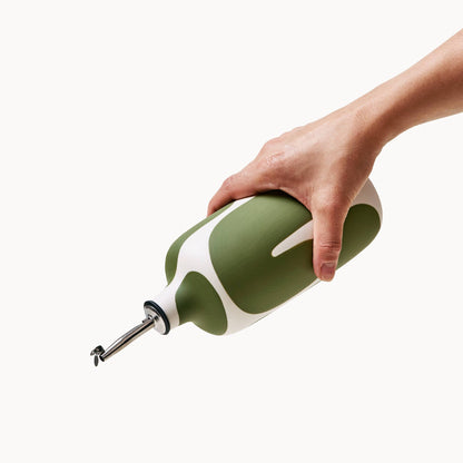 Green & White Ceramic Olive Oil Dispenser