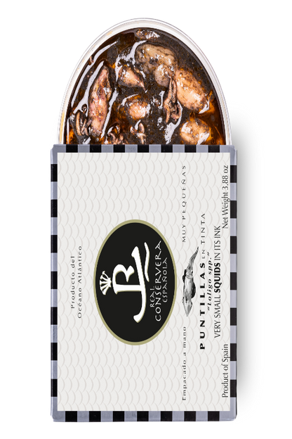 Real Conservera Española Tiny Squid in Ink-  110g of Exceptional Quality