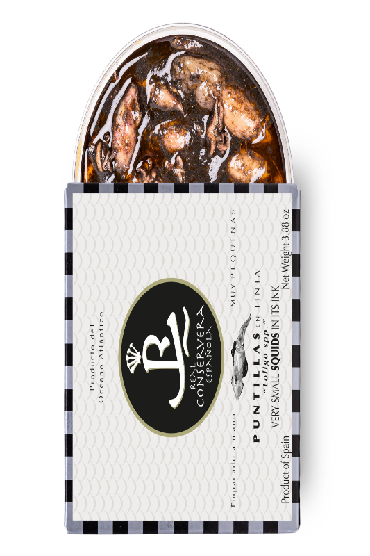 Real Conservera Española Tiny Squid in Ink-  110g of Exceptional Quality