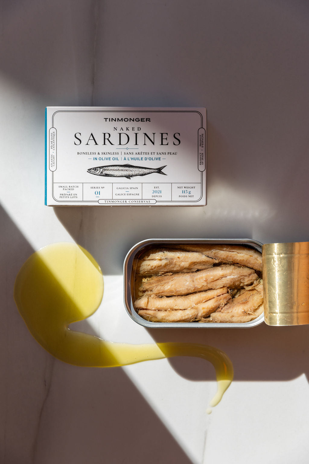 Tinmonger Naked Sardines – Boneless & Skinless in Olive Oil