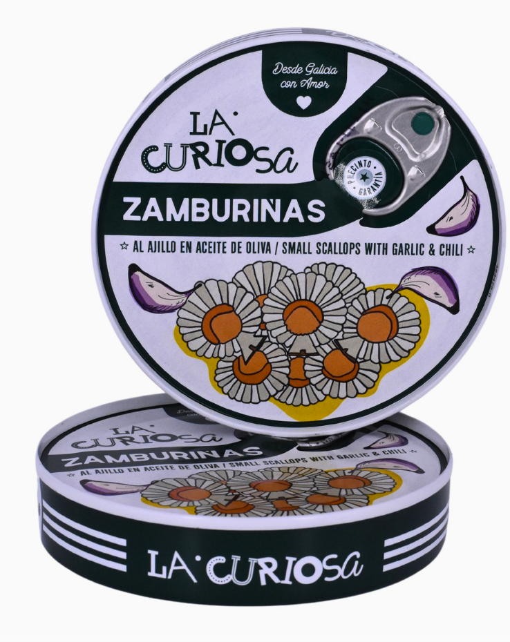 La Curiosa Scallops with garlic & olive oil