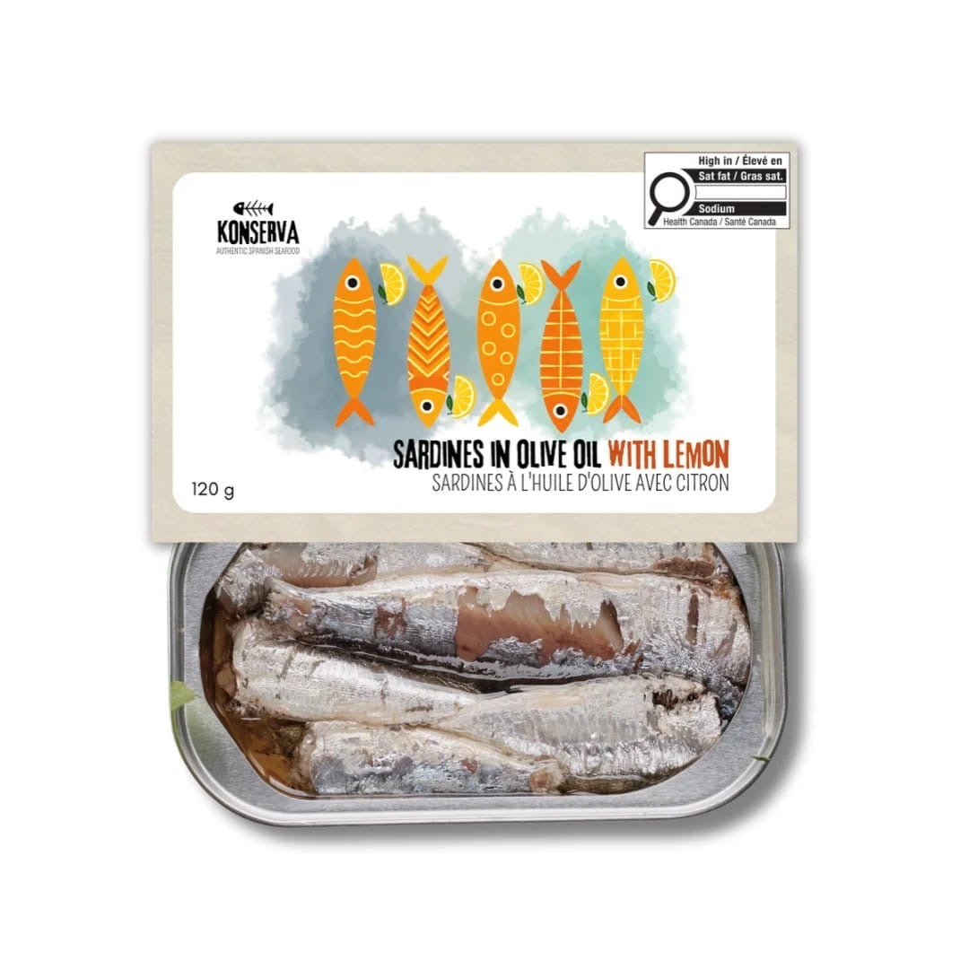Konserva Sardines in Olive Oil with Lemon 120g tin