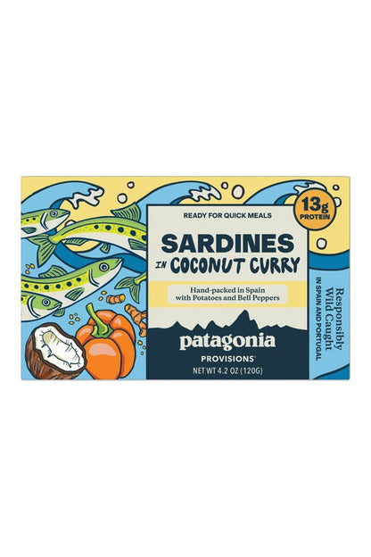 Patagonia Sardines in Coconut Curry Sauce — updated front packaging