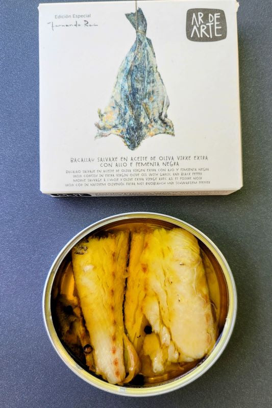 Ar De Arte Cod in EVOO, Garlic and Peppercorns